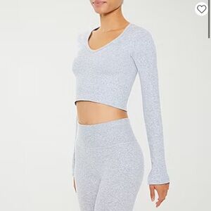 Seamless Gray Activewear Top